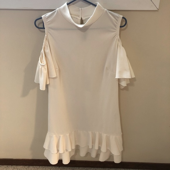 Cold shoulder ruffle mini dress - Picture 1 of 8